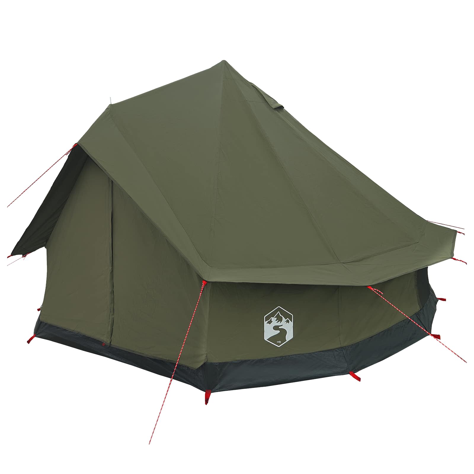 Family Tent Army Green 8-Person 185T Polyester With Pu Coating