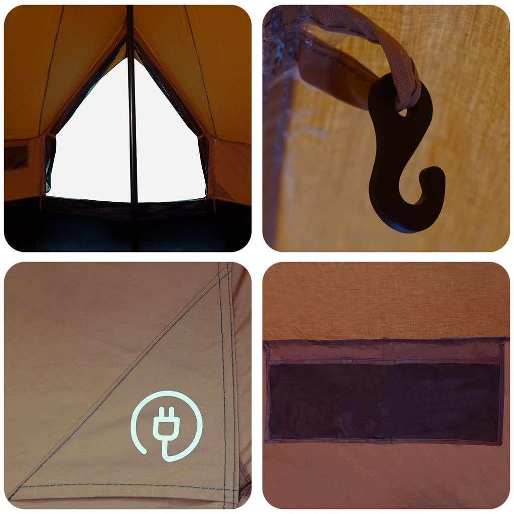Tents 8 Person Family Camping Tent Waterproof Outdoor Shelter Brown Large 410 cm