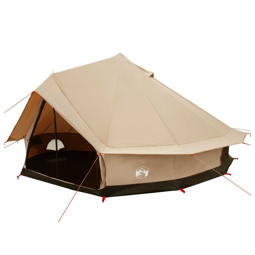 Family Tent Cream 10-Person 185T Polyester With Pu Coating
