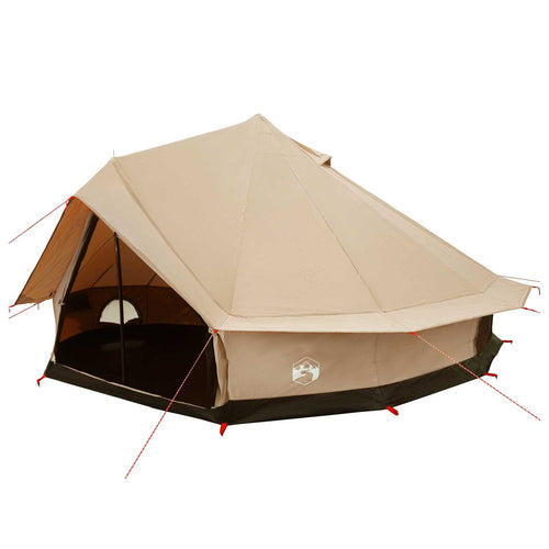 Family Tent Cream 10-Person 185T Polyester With Pu Coating