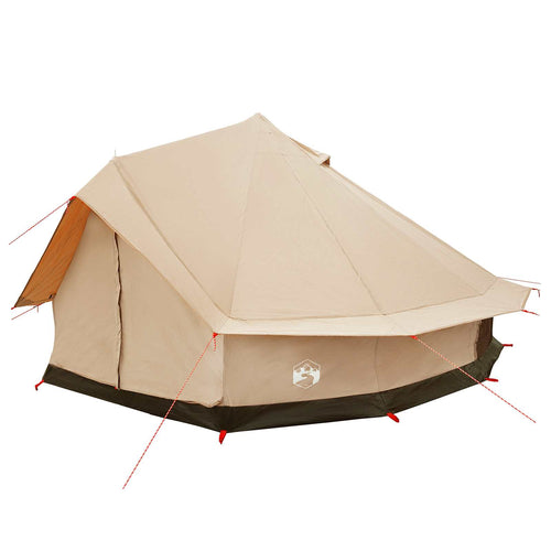 Family Tent Cream 10-Person 185T Polyester With Pu Coating
