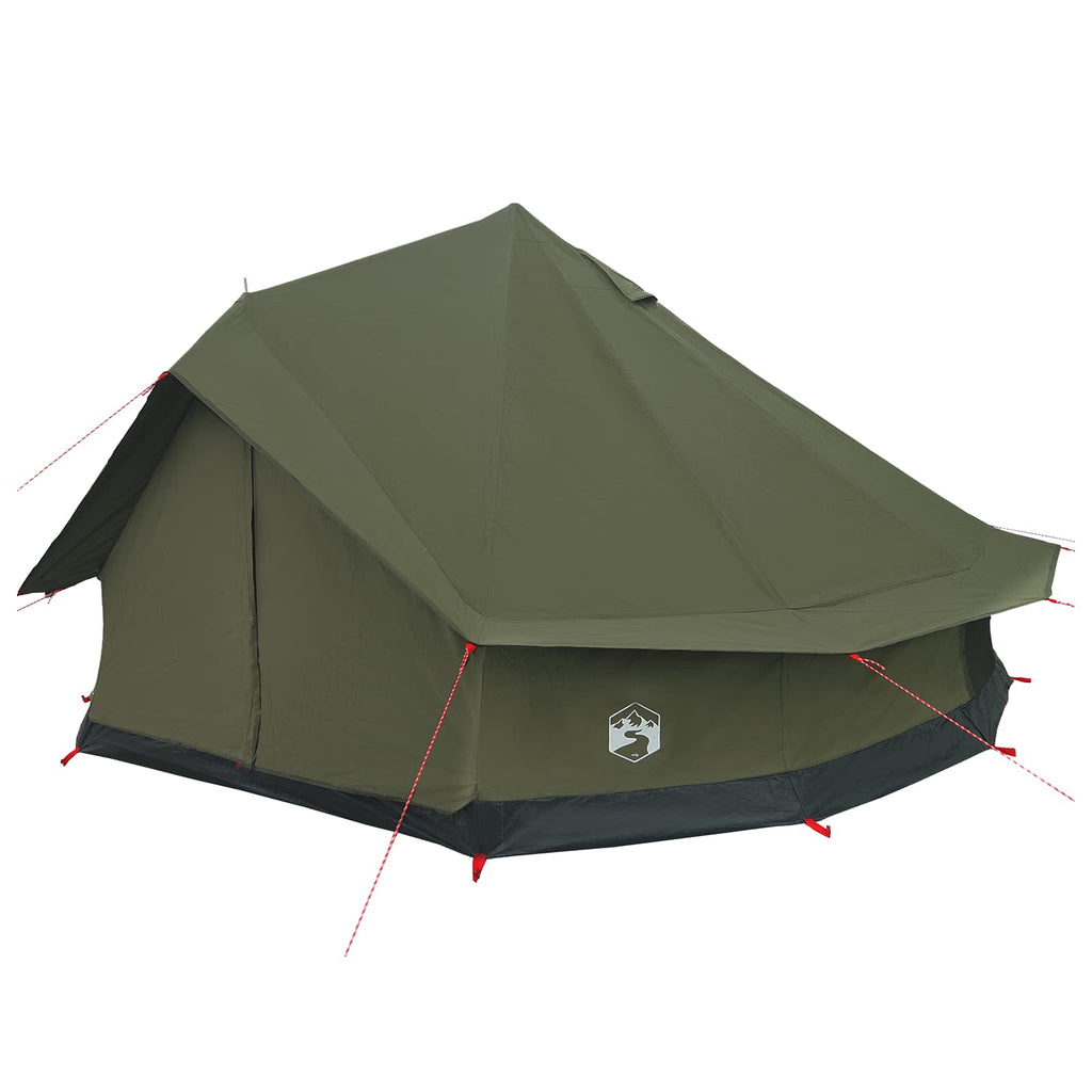 Family Tent Army Green 10-Person 185T Polyester With Pu Coating