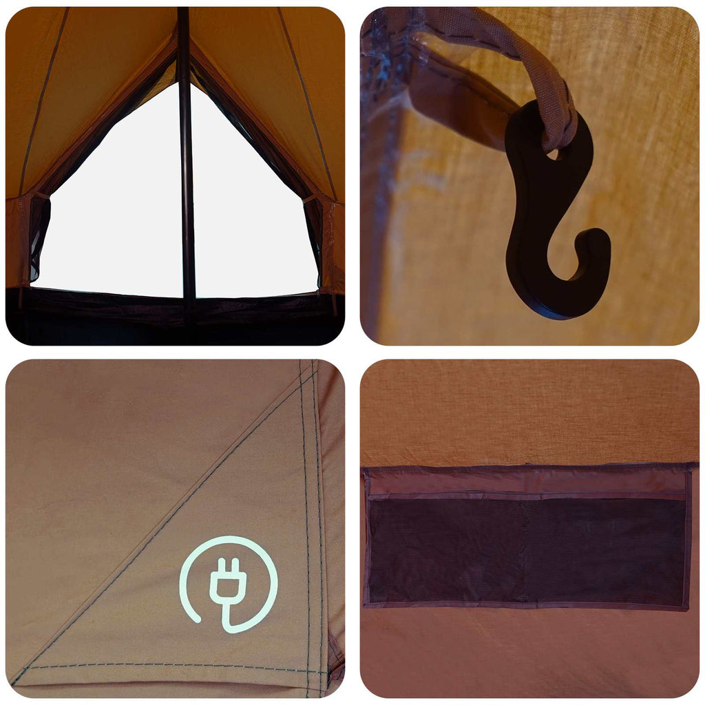 Family Tent Brown 10-Person 185T Polyester With Pu Coating