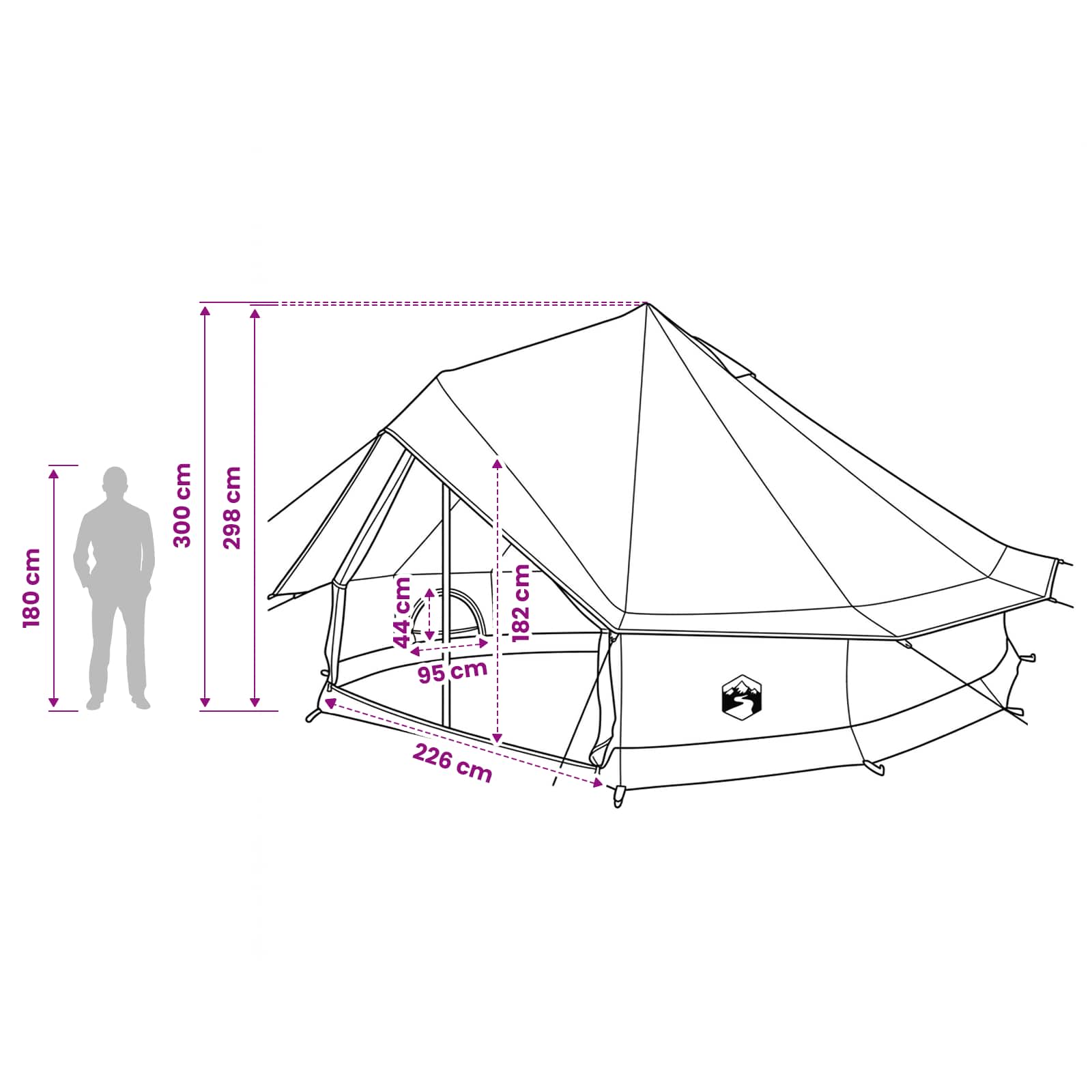 Family Tent Brown 10-Person 185T Polyester With Pu Coating