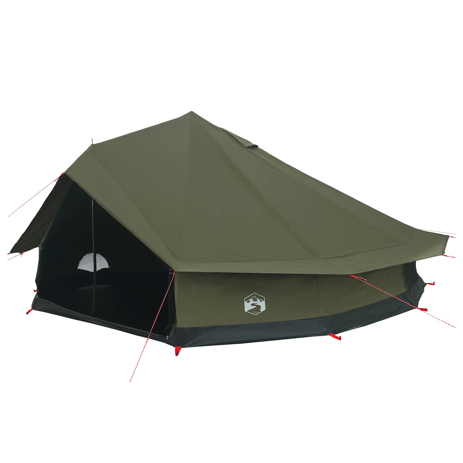 Family Tent Army Green 12-Person 185T Polyester With Pu Coating