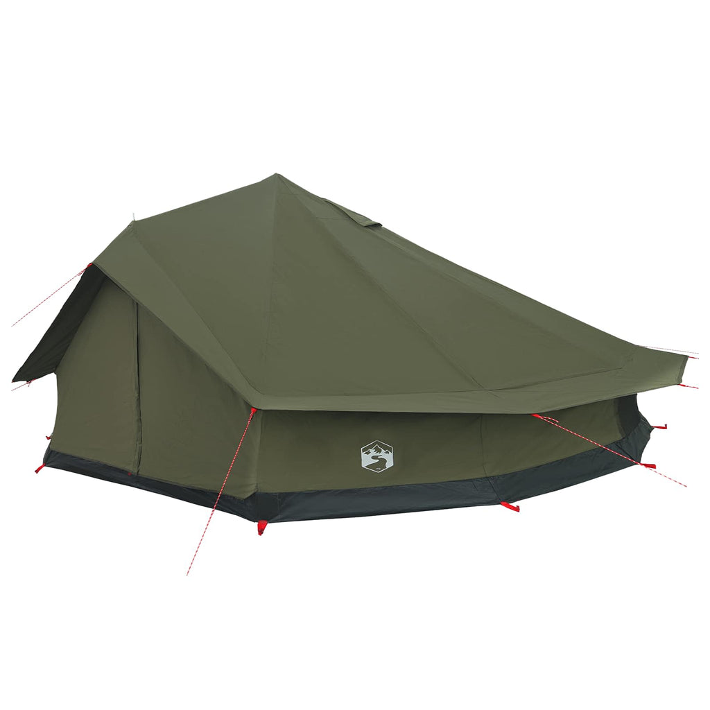 Family Tent Army Green 12-Person 185T Polyester With Pu Coating