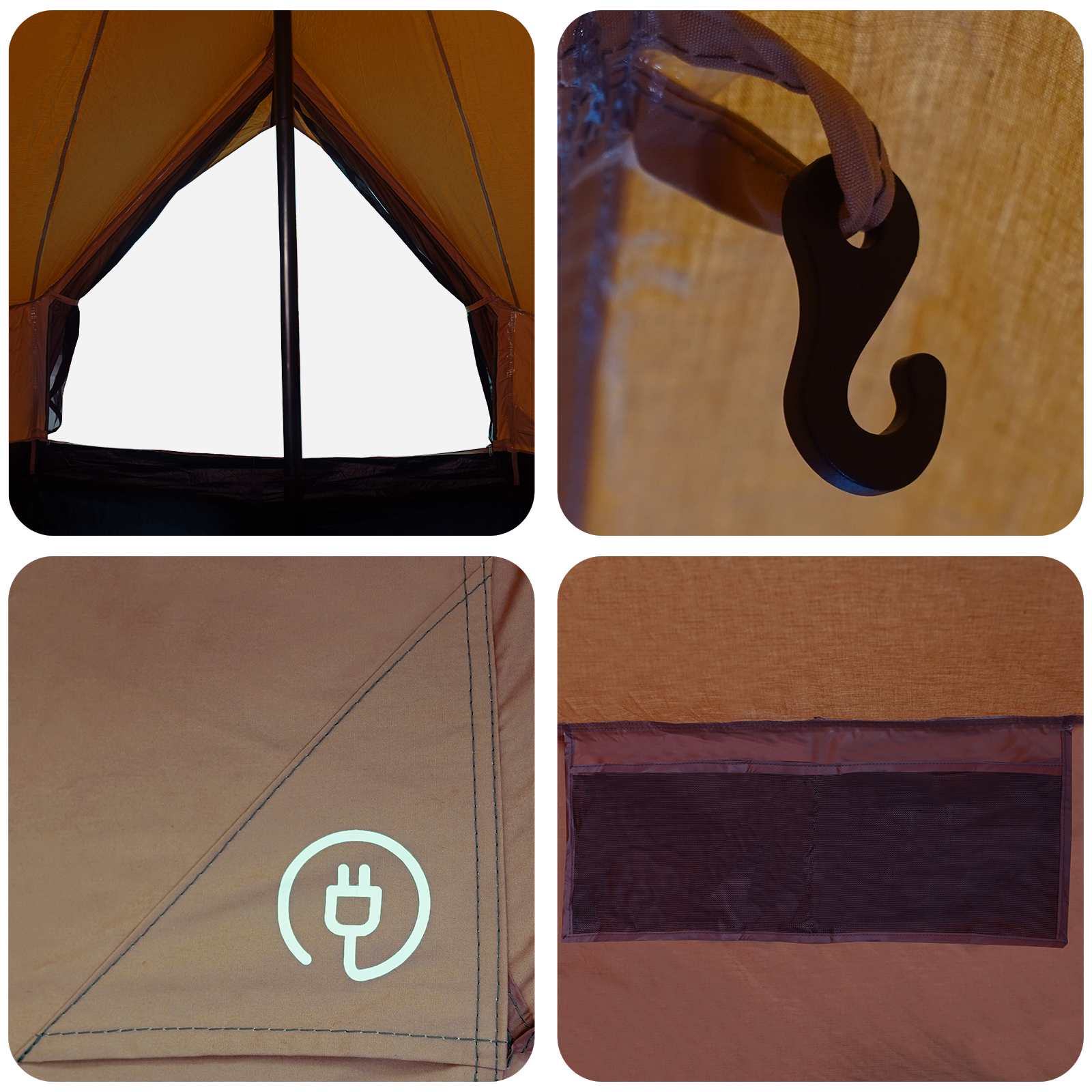 Family Tent Brown 12-Person 185T Polyester With Pu Coating