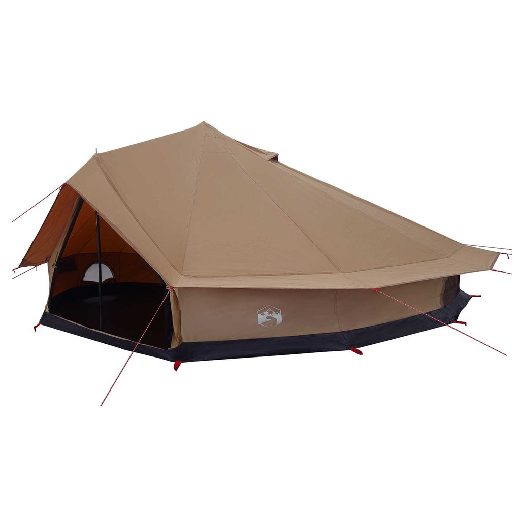 Family Tent Brown 12-Person 185T Polyester With Pu Coating