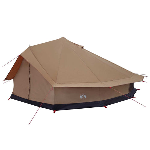 Family Tent Brown 12-Person 185T Polyester With Pu Coating