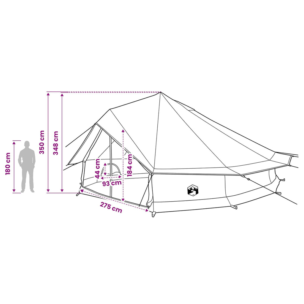 Family Tent Brown 12-Person 185T Polyester With Pu Coating