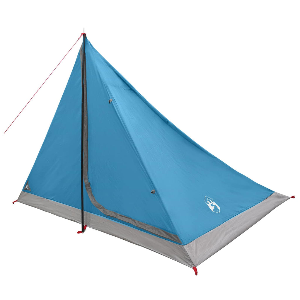 Backpacking Tent Blue 4-Person 185T Polyester With Pu Coating