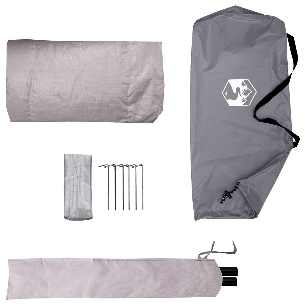 Tents Backpacking Tent Grey Orange 4-Person Grey and orange Portable 248 cm