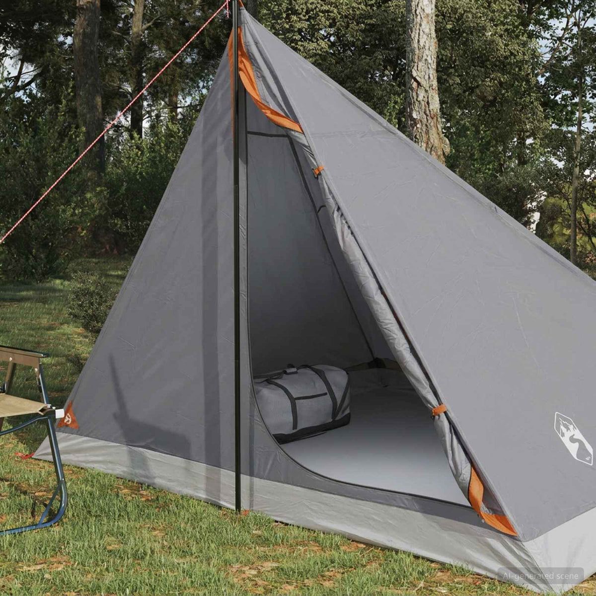 Backpacking Tent Grey And Orange 4 Person 1