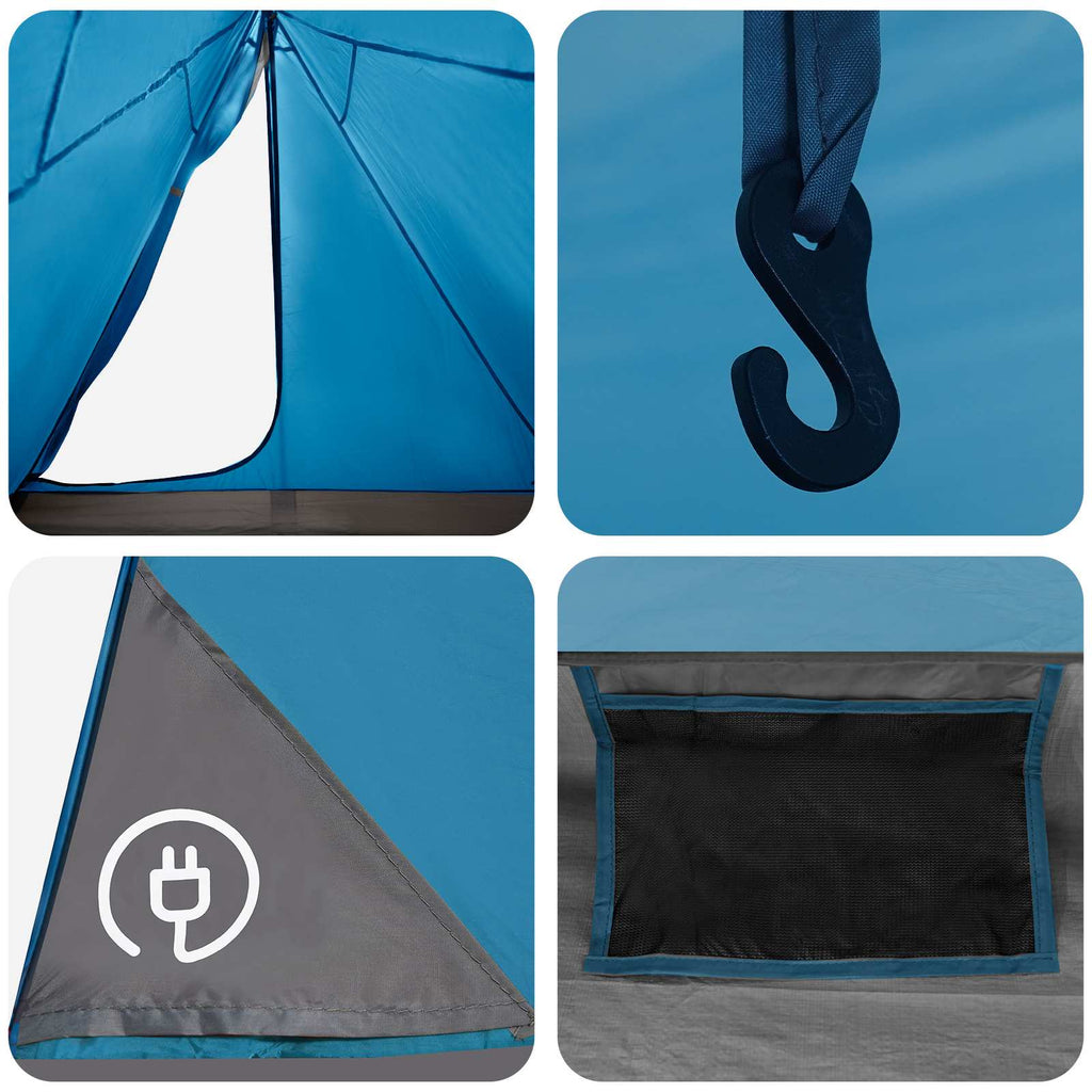 Tents Backpacking Tent Blue 2-Person 185T Polyester Pu Coating Portable 225 cm