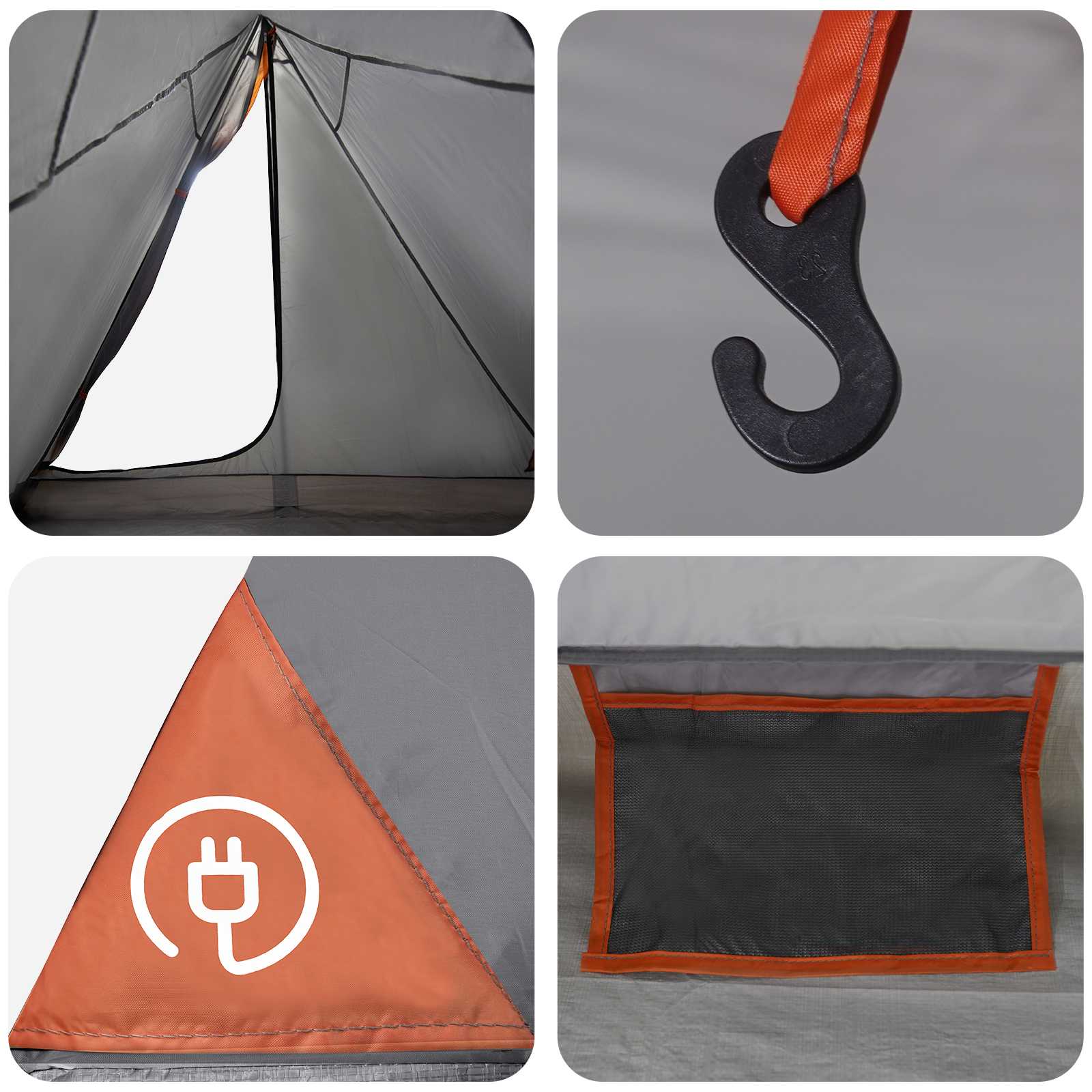 Backpacking Tent Grey And Orange 2-Person