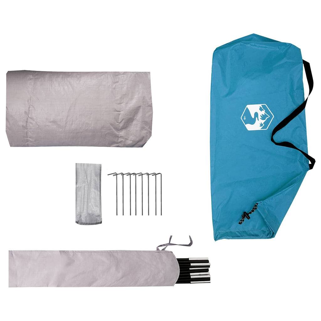 Tents 4 Person Tunnel Tent Waterproof Camping Hiking Shelter Blue Lightweight 24