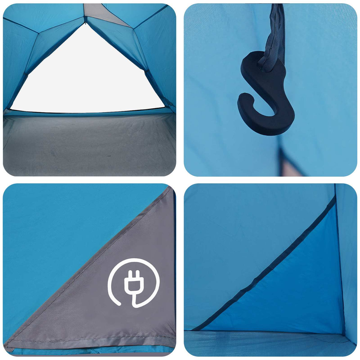 Tents 4 Person Tunnel Tent Waterproof Camping Hiking Shelter Blue Lightweight 24