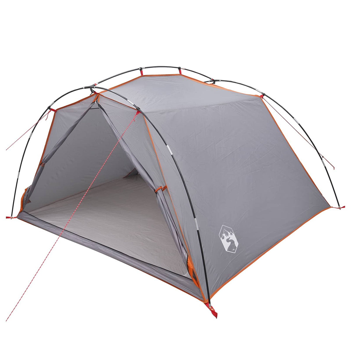 Tents 4 Person Waterproof Tunnel Tent Family Camping Festival Grey Orange 244 cm