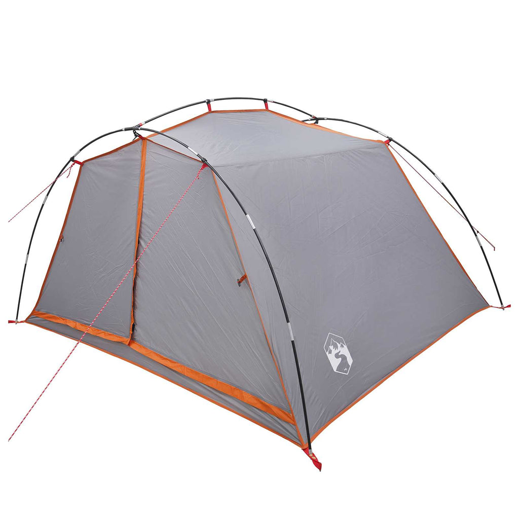 Tents 4 Person Waterproof Tunnel Tent Family Camping Festival Grey Orange 244 cm