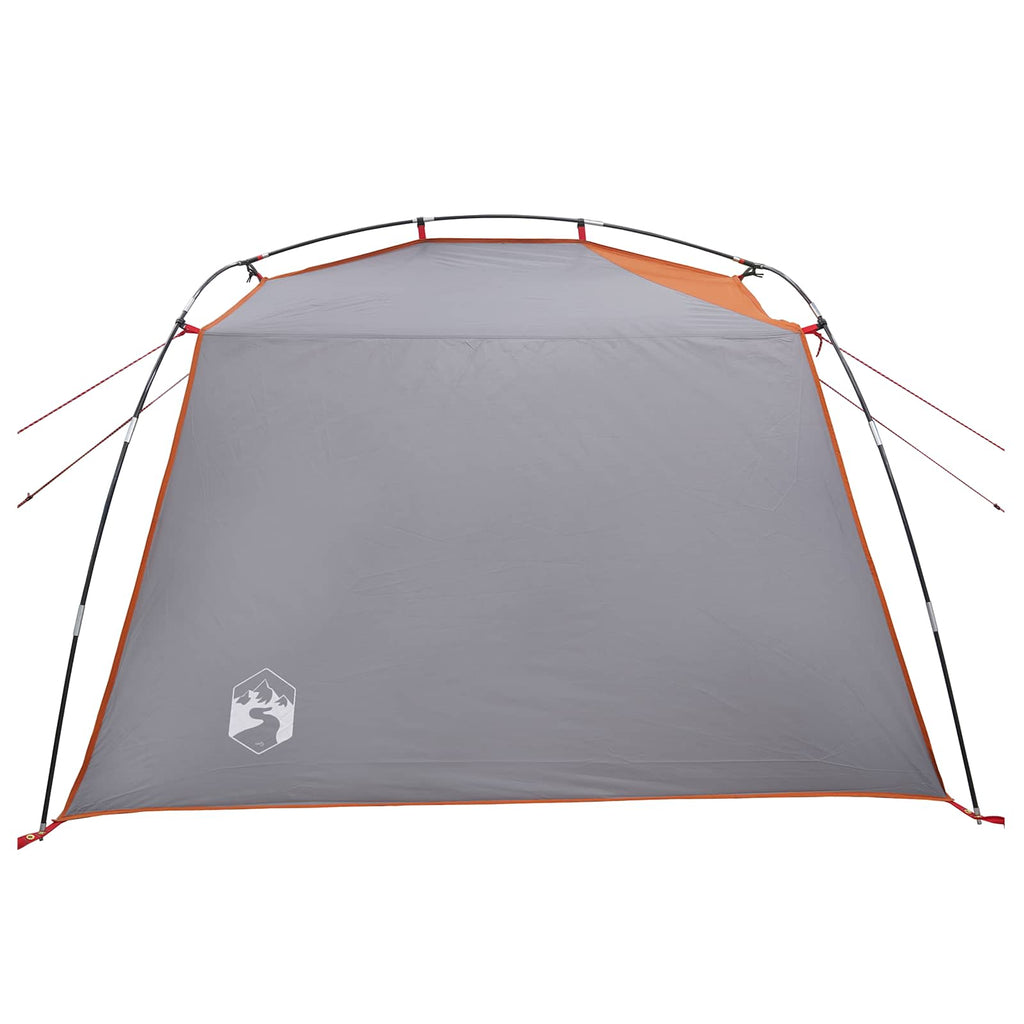 Tents 4 Person Waterproof Tunnel Tent Family Camping Festival Grey Orange 244 cm