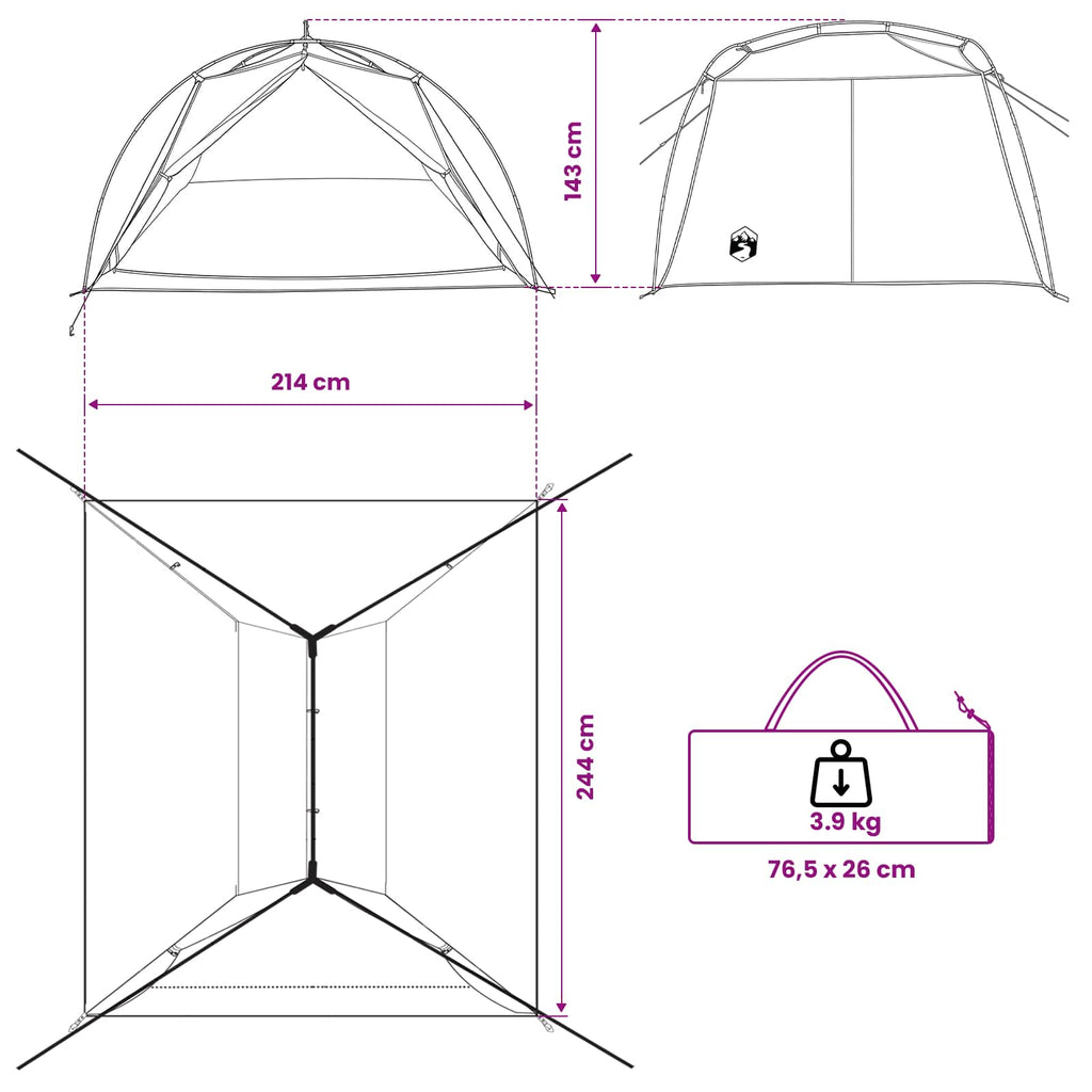Tunnel Tent Grey And Orange 4-Person