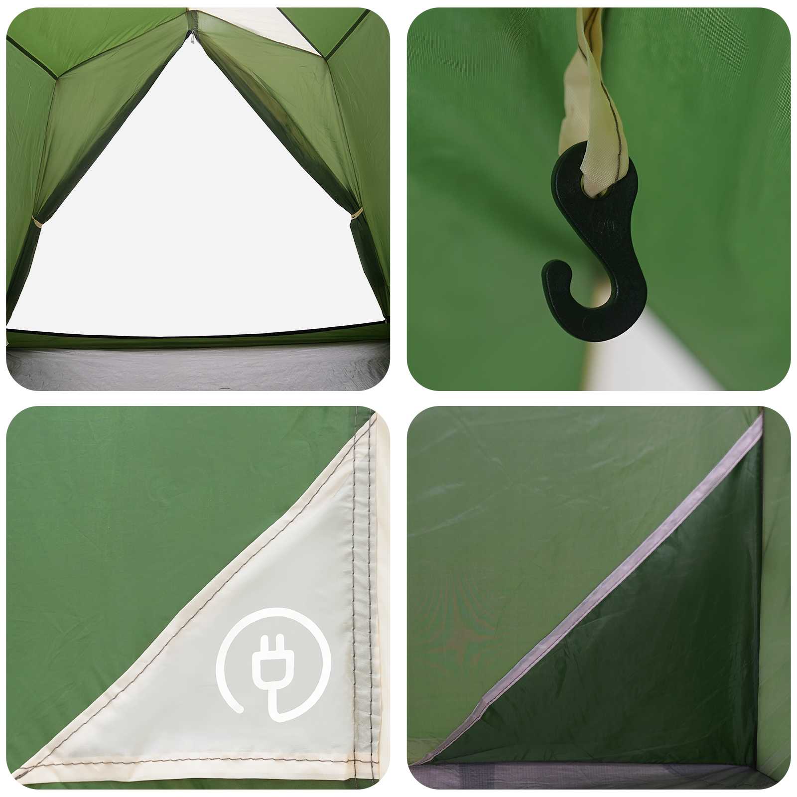 Tunnel Tent Green 2-Person 185T Polyester With Pu Coating