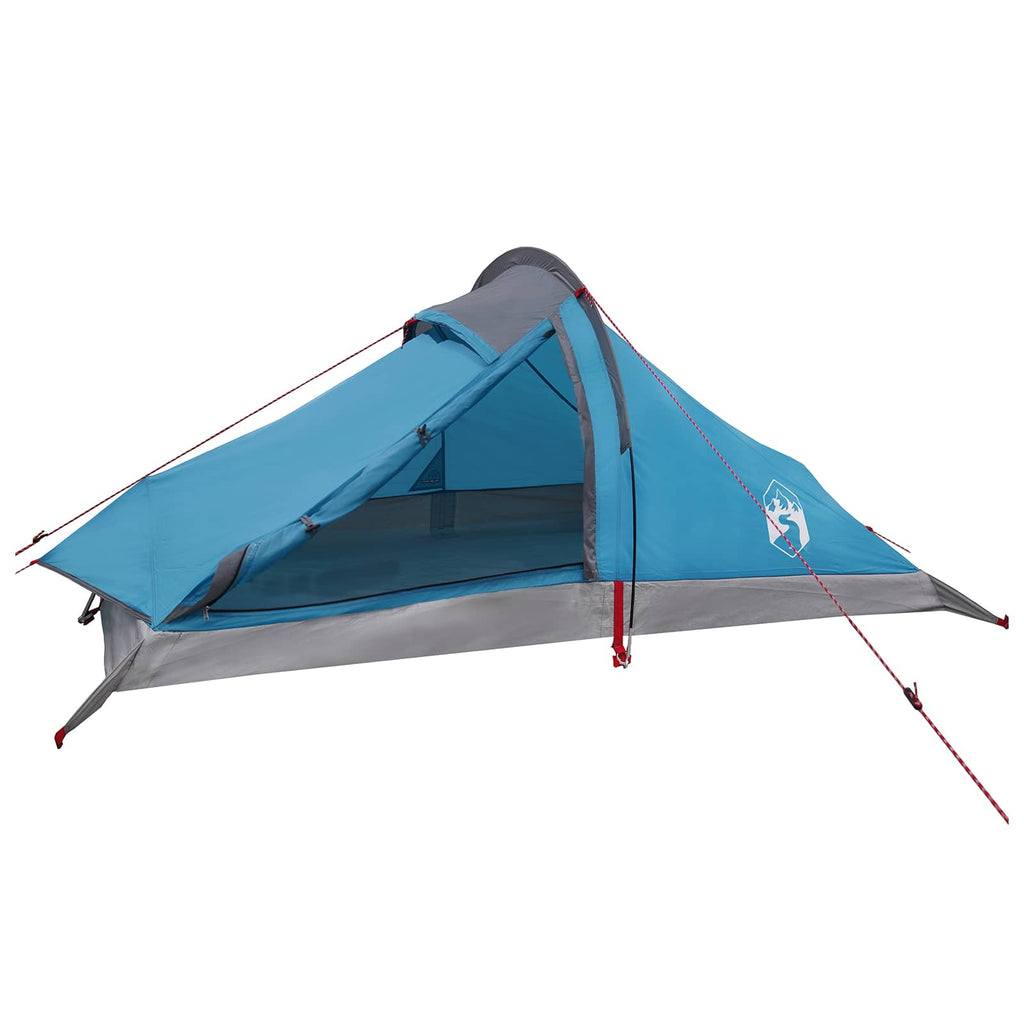 Backpacking Tent Blue 4-Person 185T Polyester With Pu Coating