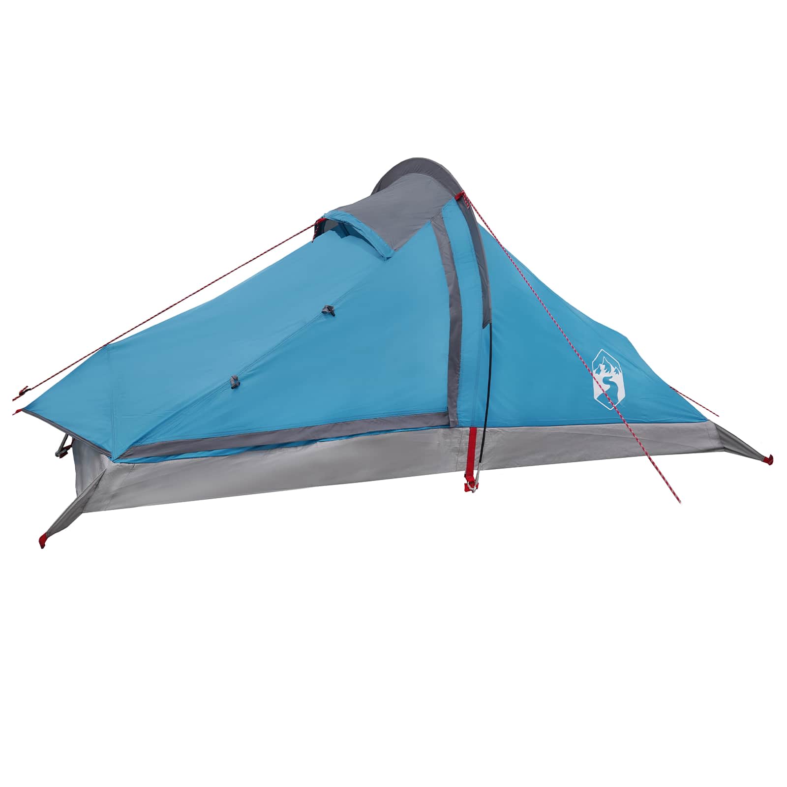 Backpacking Tent Blue 4-Person 185T Polyester With Pu Coating