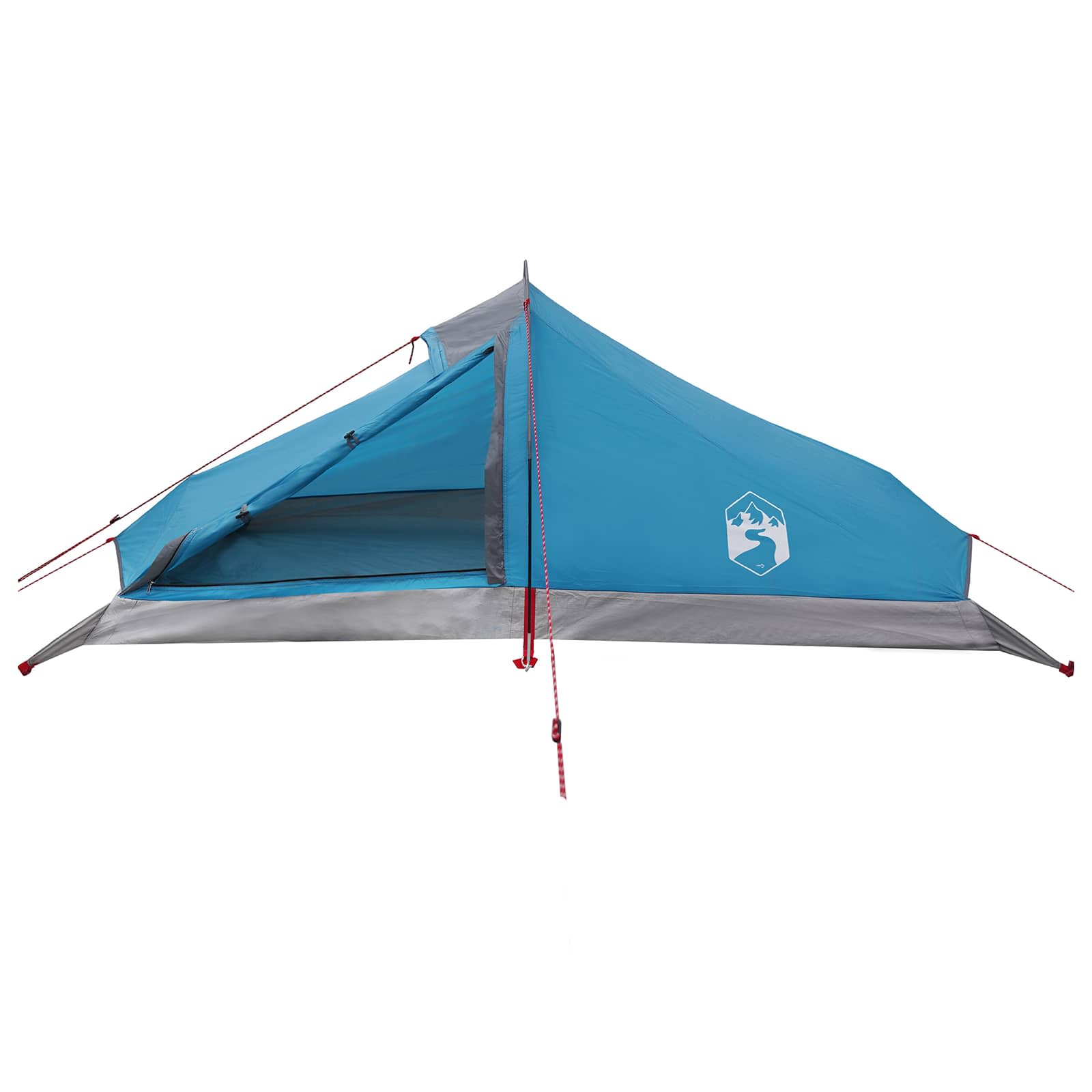 Backpacking Tent Blue 4-Person 185T Polyester With Pu Coating