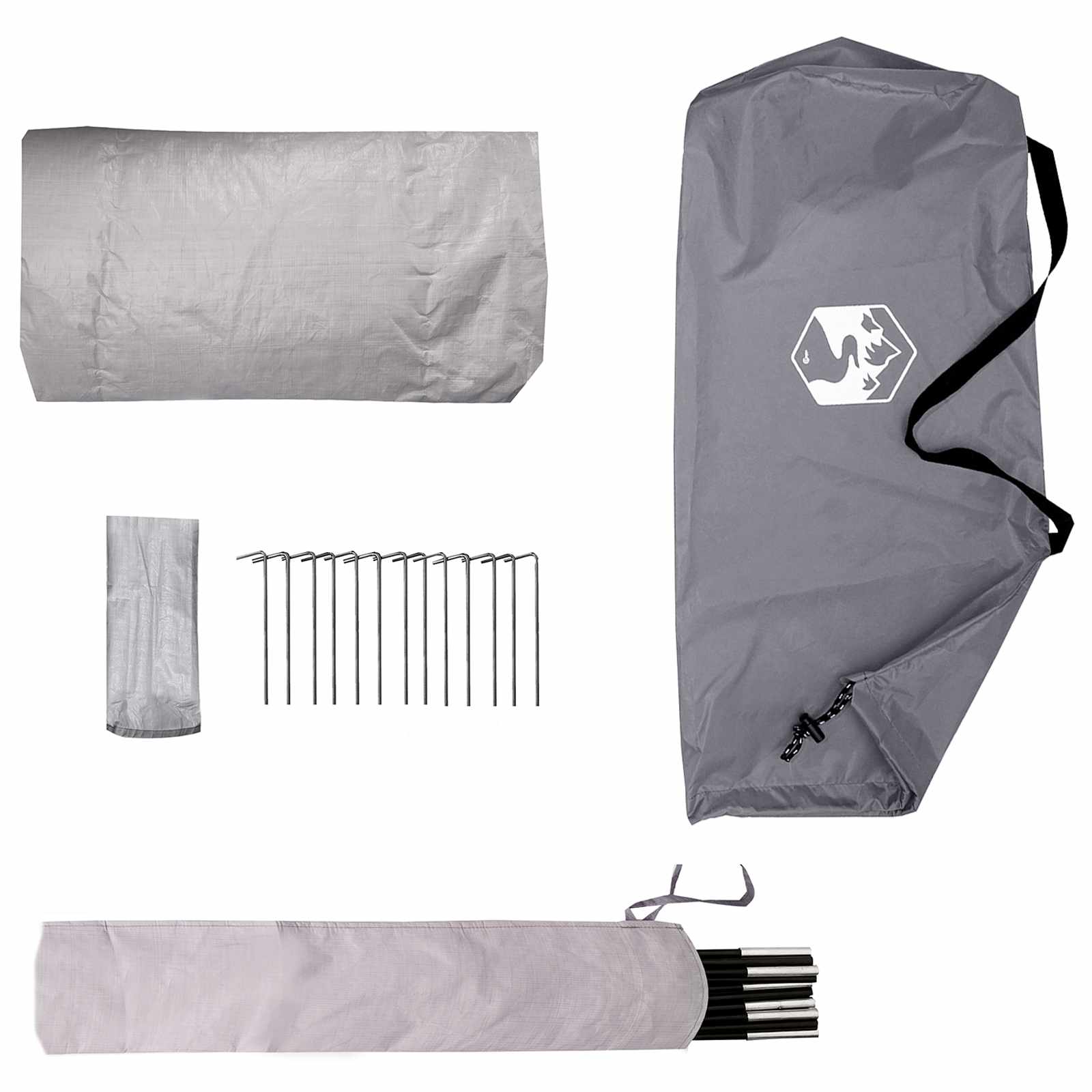 Backpacking Tent Grey And Orange 4-Person