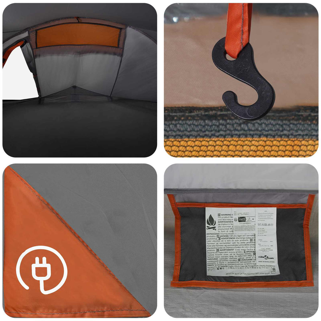 Backpacking Tent Grey And Orange 4-Person