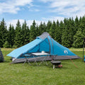 Tents Backpacking Tent Blue 2-Person 185T Polyester Pu Coating Portable 246 cm