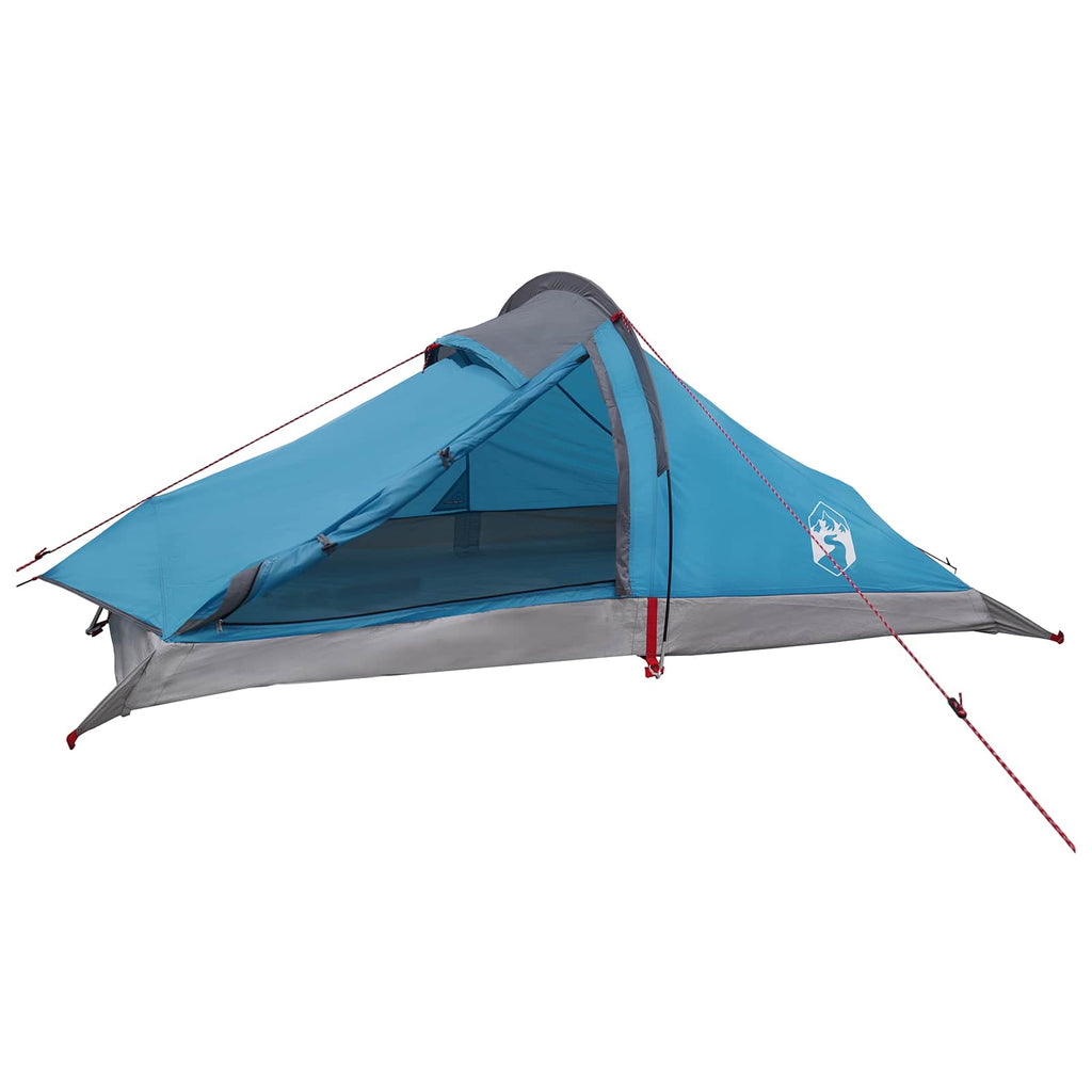 Tents Backpacking Tent Blue 2-Person 185T Polyester Pu Coating Portable 246 cm