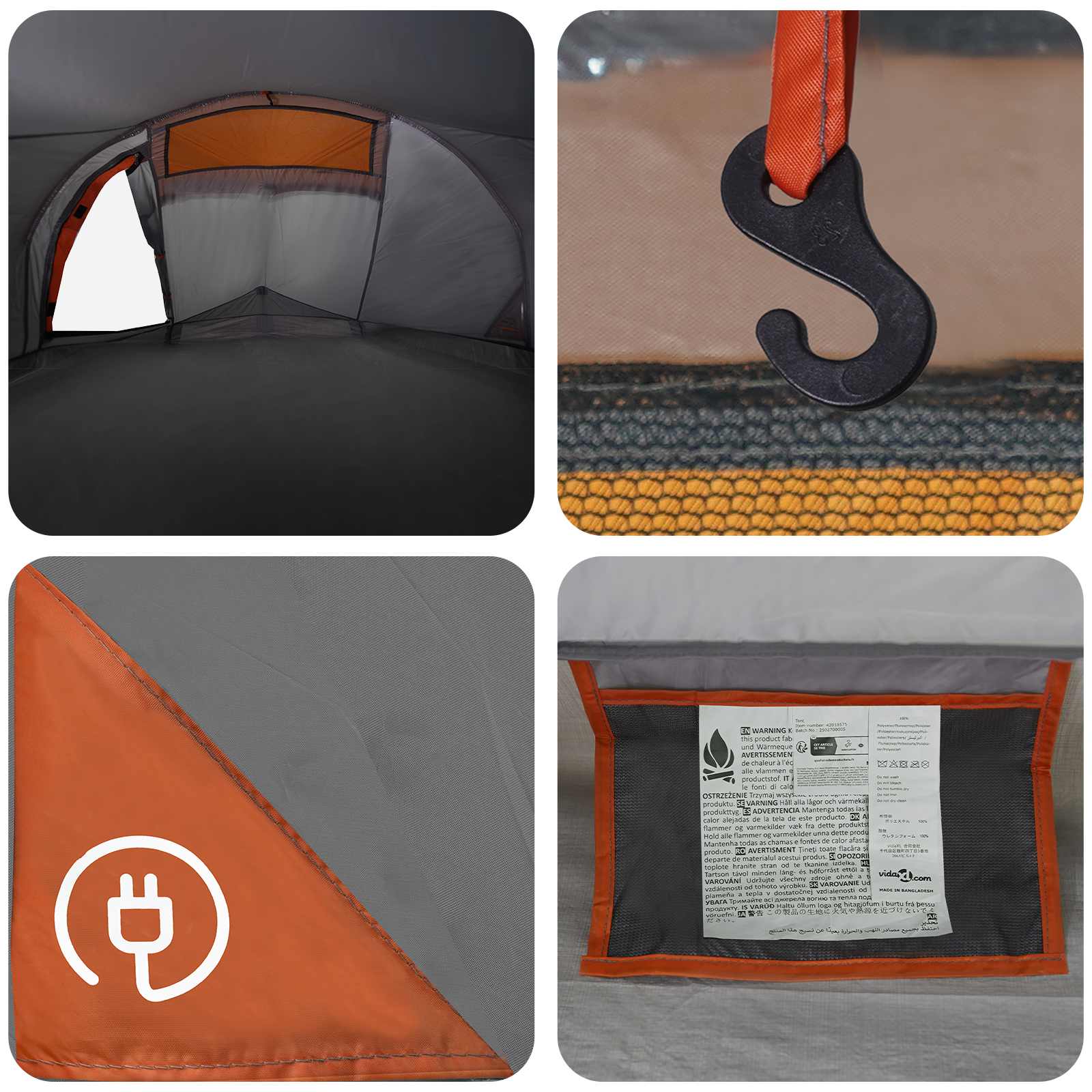 Backpacking Tent Grey And Orange 2-Person