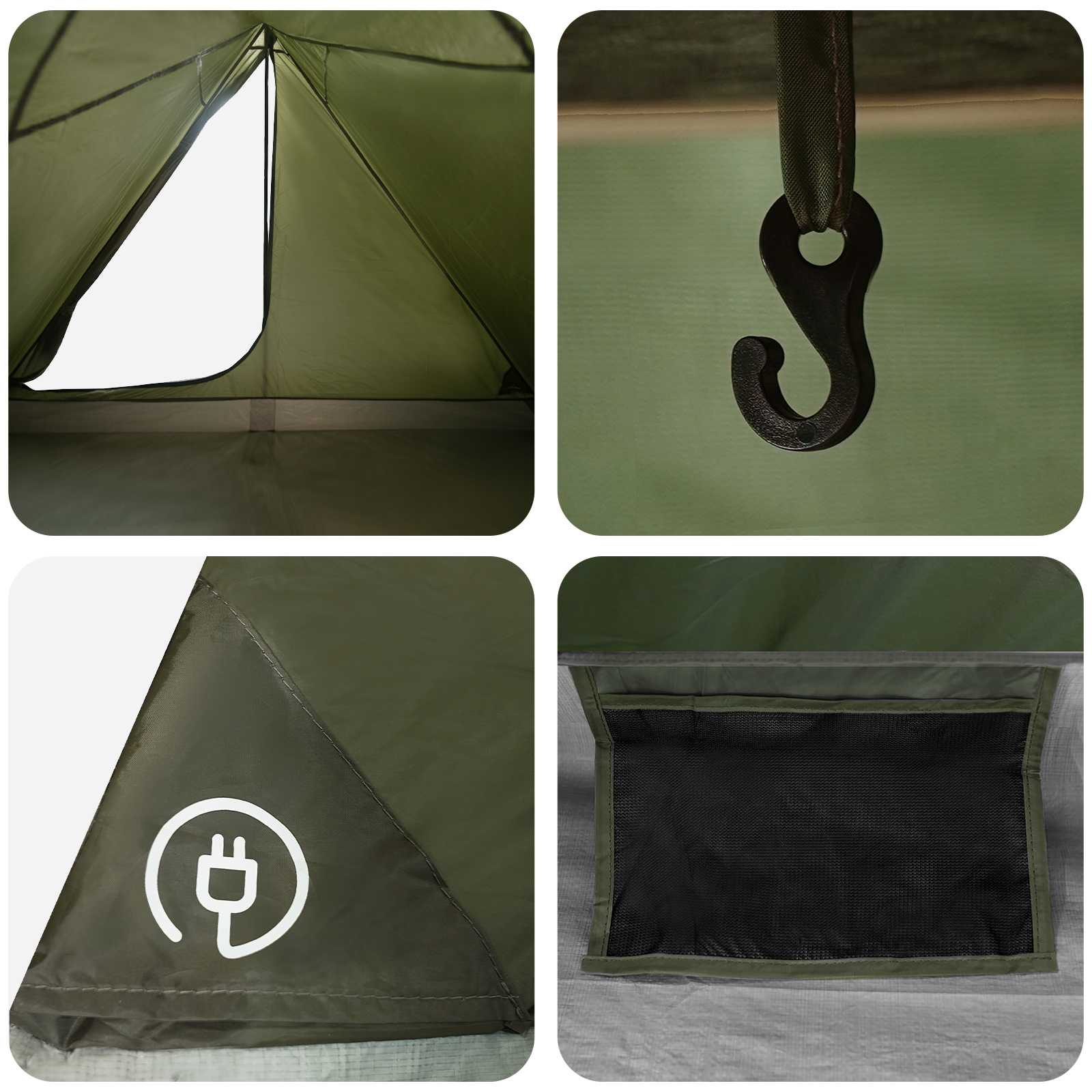 Backpacking Tent Olive Green 4-Person