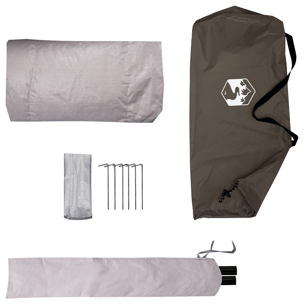 Tents Backpacking Tent Brown Grey 4-Person Brown and grey Portable 248 cm