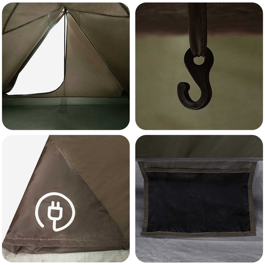 Tents Backpacking Tent Brown Grey 4-Person Brown and grey Portable 248 cm