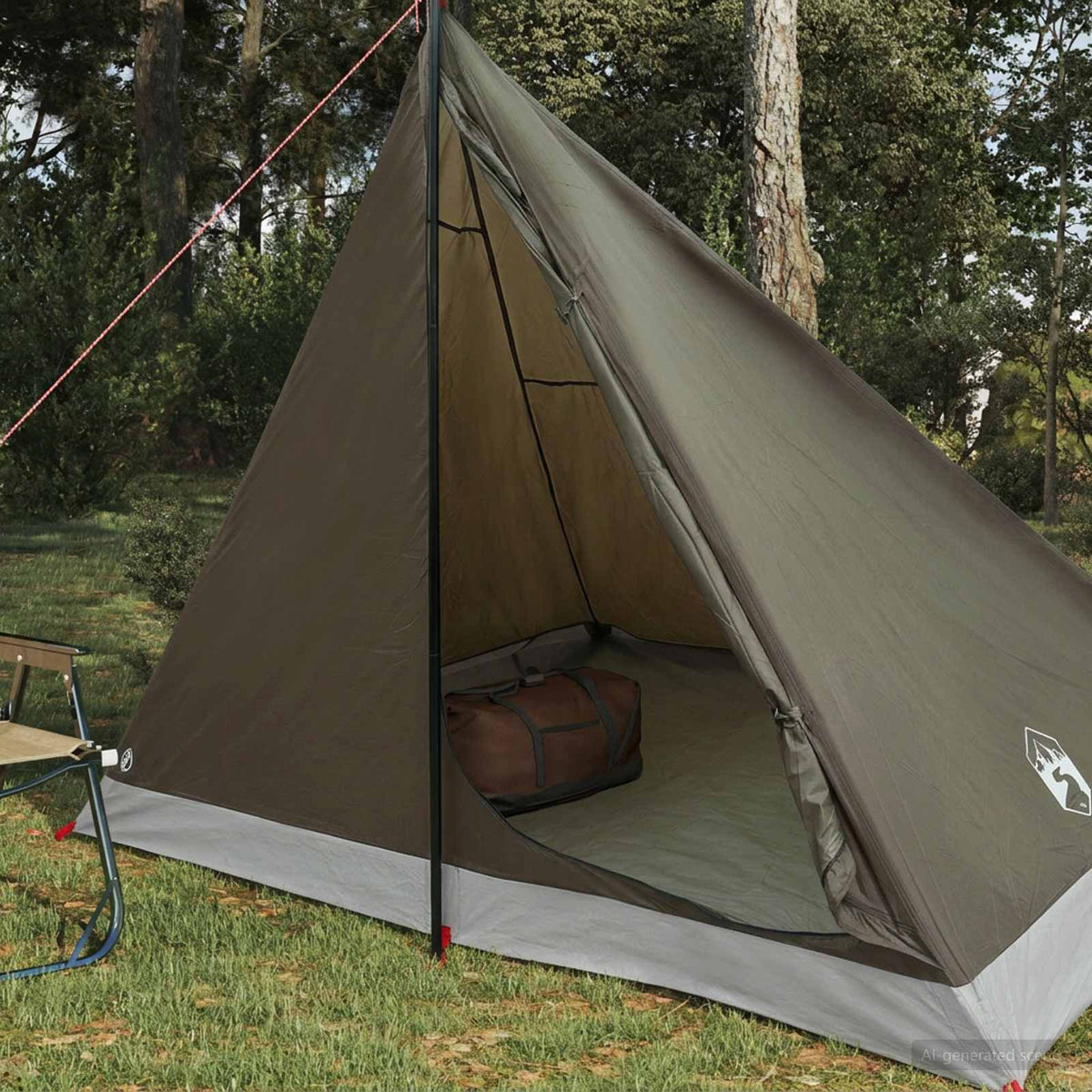 Tents Backpacking Tent Brown Grey 4-Person Brown and grey Portable 248 cm