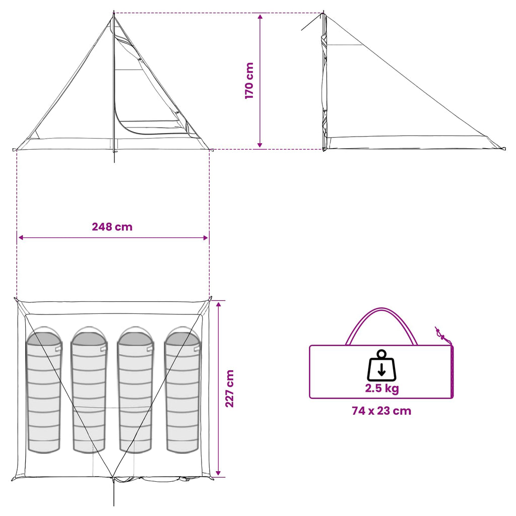 Backpacking Tent Camouflage 4-Person