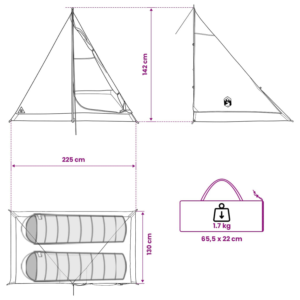 Backpacking Tent Olive Green 2-Person