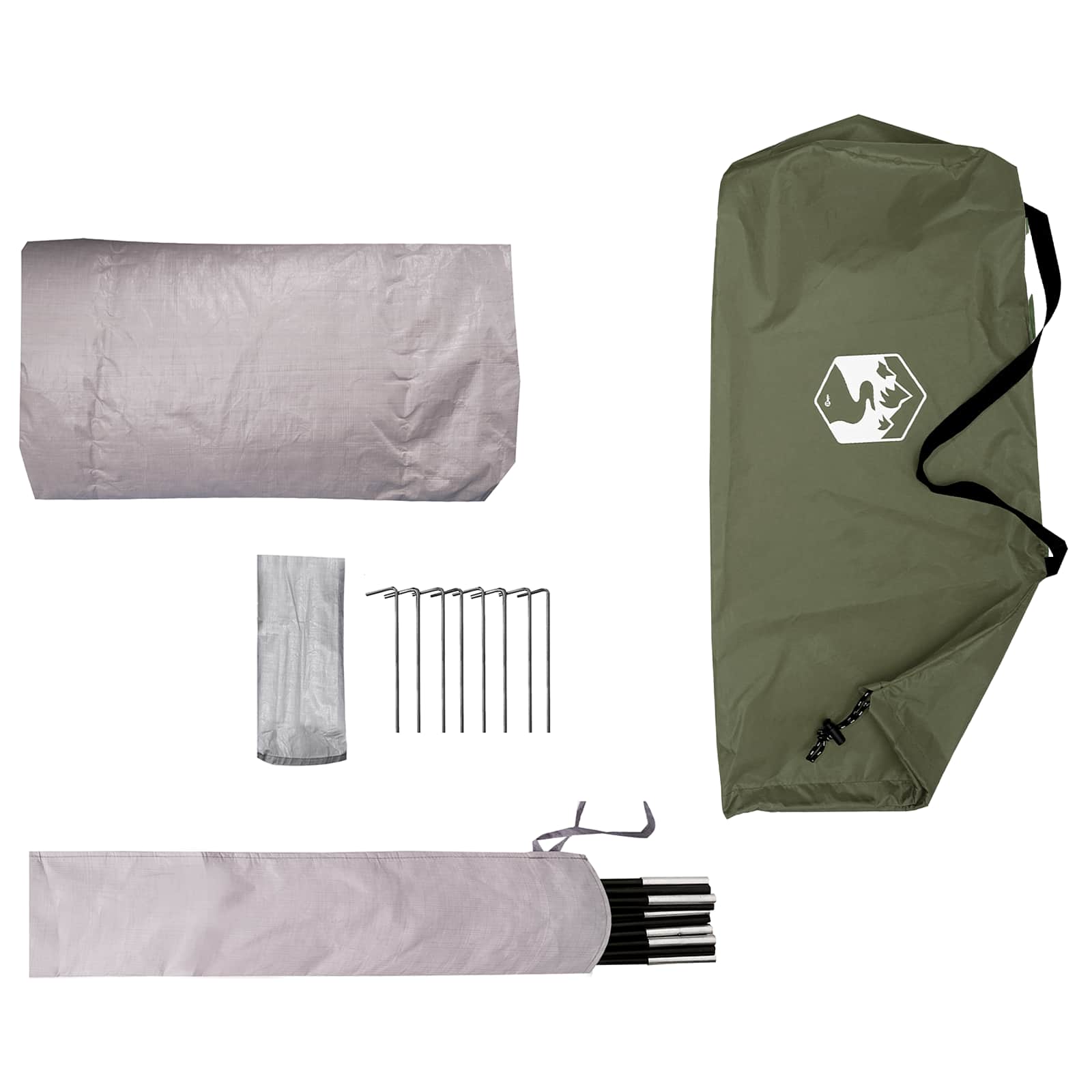 Tunnel Tent Olive Green 4-Person 185T Polyester With Pu Coating