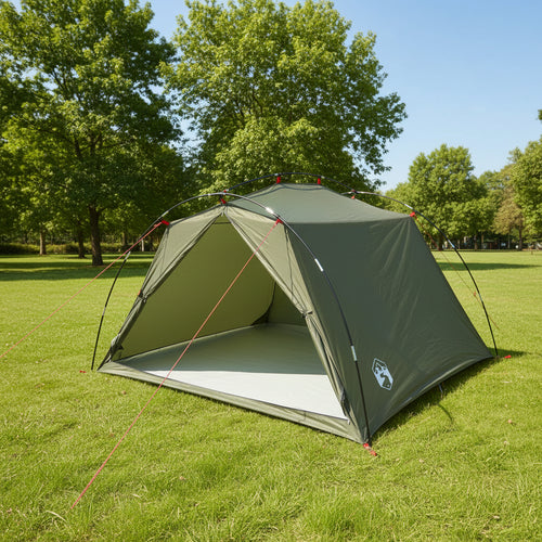 Tunnel Tent Olive Green 4-Person 185T Polyester With Pu Coating