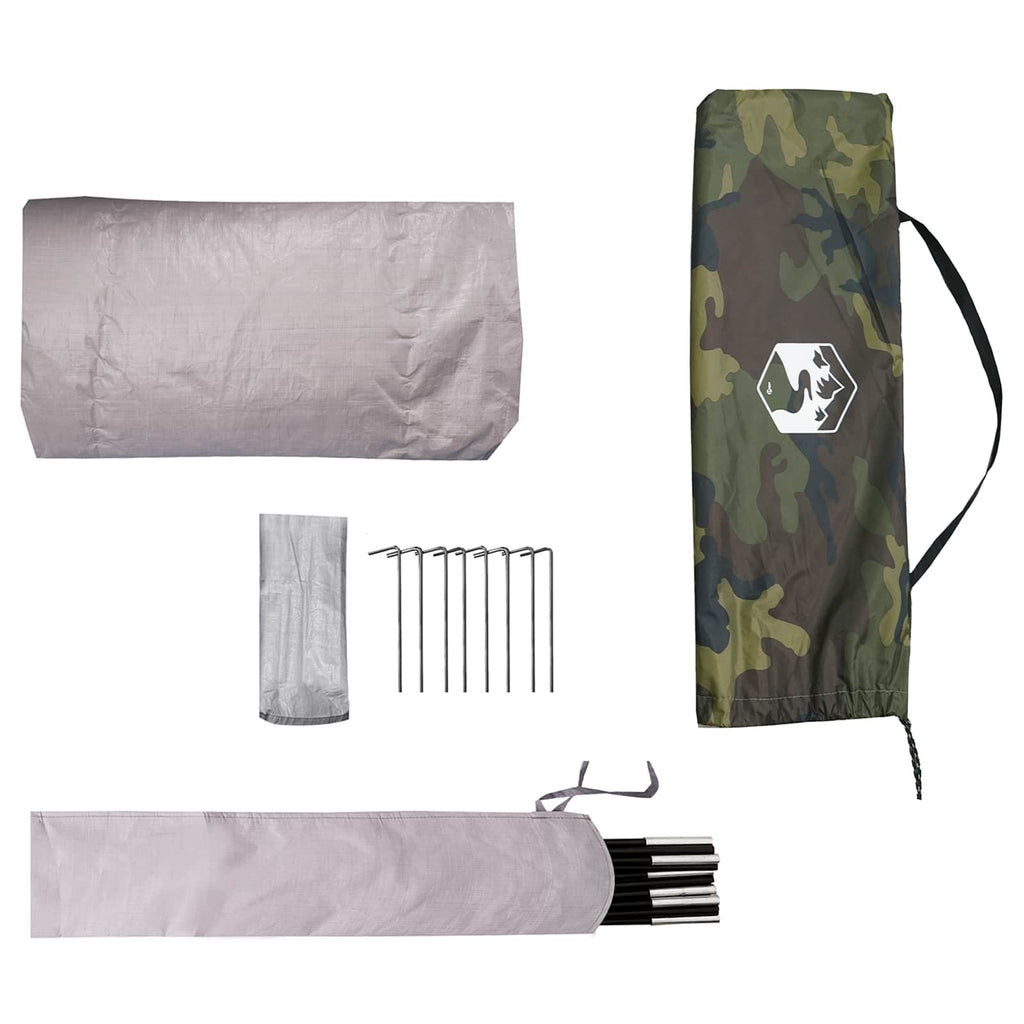 Tunnel Tent Camouflage 4-Person 185T Polyester With Pu Coating