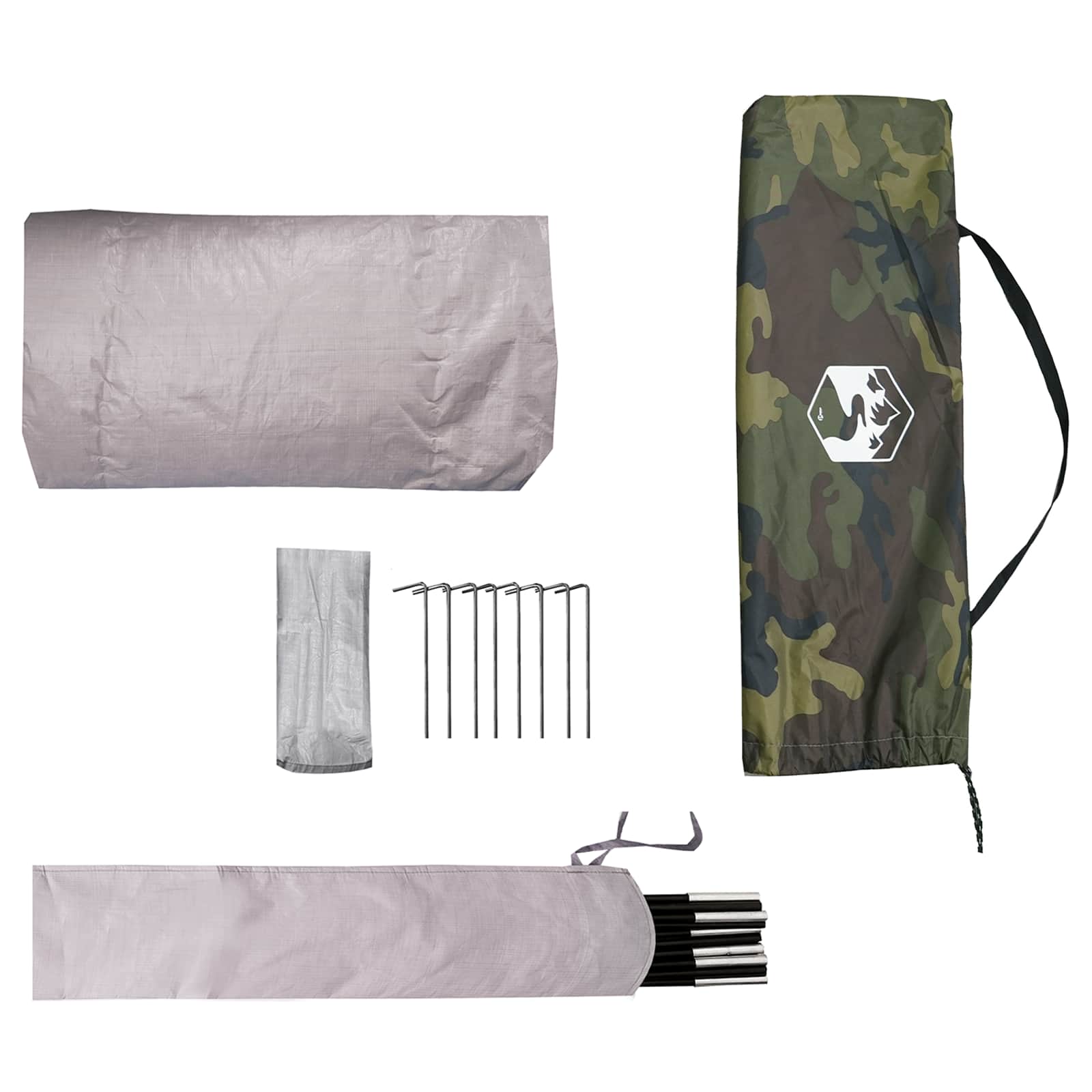 Tunnel Tent Camouflage 4-Person 185T Polyester With Pu Coating