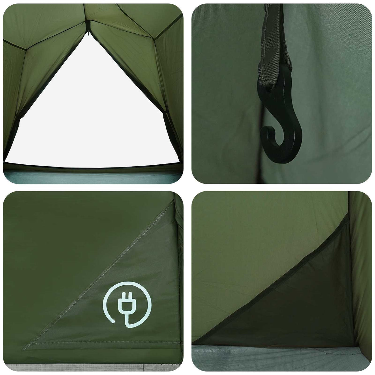 Tents 2 Person Waterproof Tunnel Tent Olive Green Hiking Camping Portable 210 cm