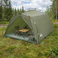 Tents 2 Person Waterproof Tunnel Tent Olive Green Hiking Camping Portable 210 cm