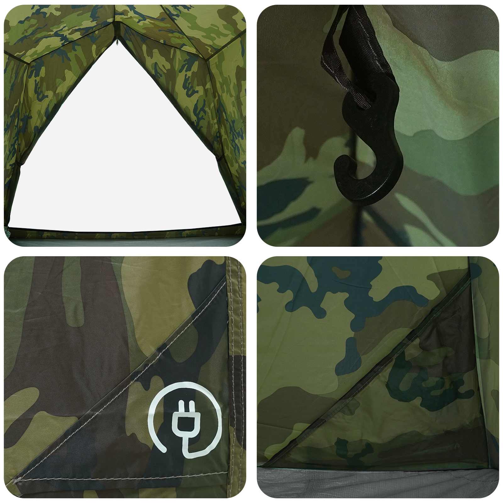 Tunnel Tent Camouflage 2-Person 185T Polyester With Pu Coating