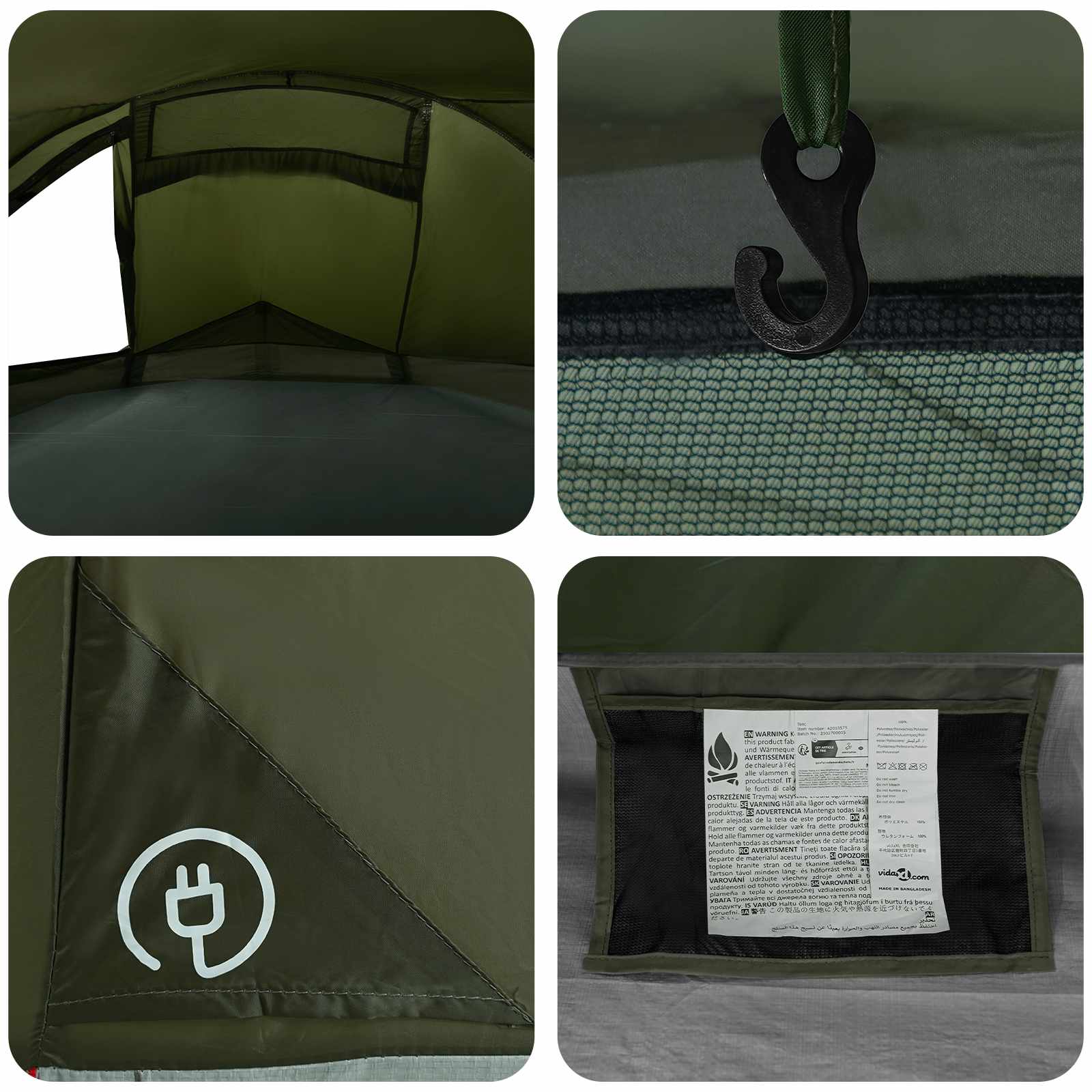 Backpacking Tent Olive Green 4-Person