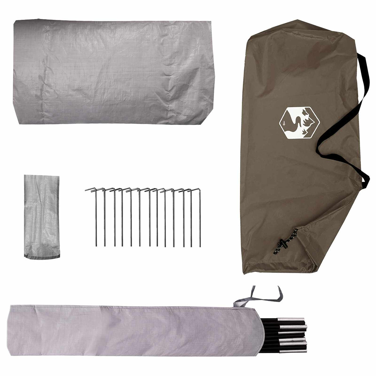 Tents Backpacking Tent Brown Grey 4-Person Brown and grey Portable 260 cm