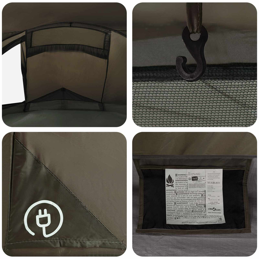 Tents Backpacking Tent Brown Grey 4-Person Brown and grey Portable 260 cm